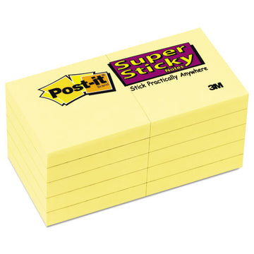 Post-it® Notes Super Sticky Canary Yellow Note Pads, 1 7-8 X 1 7-8, 90-sheet, 10-pack freeshipping - TVN Wholesale
